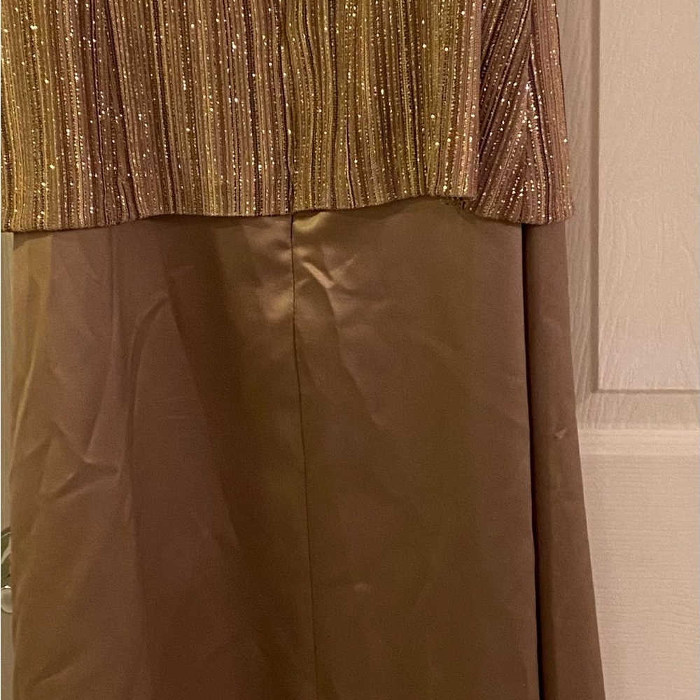 Petra Fashions Gold and Brown Sleeveless Maxi Gown
